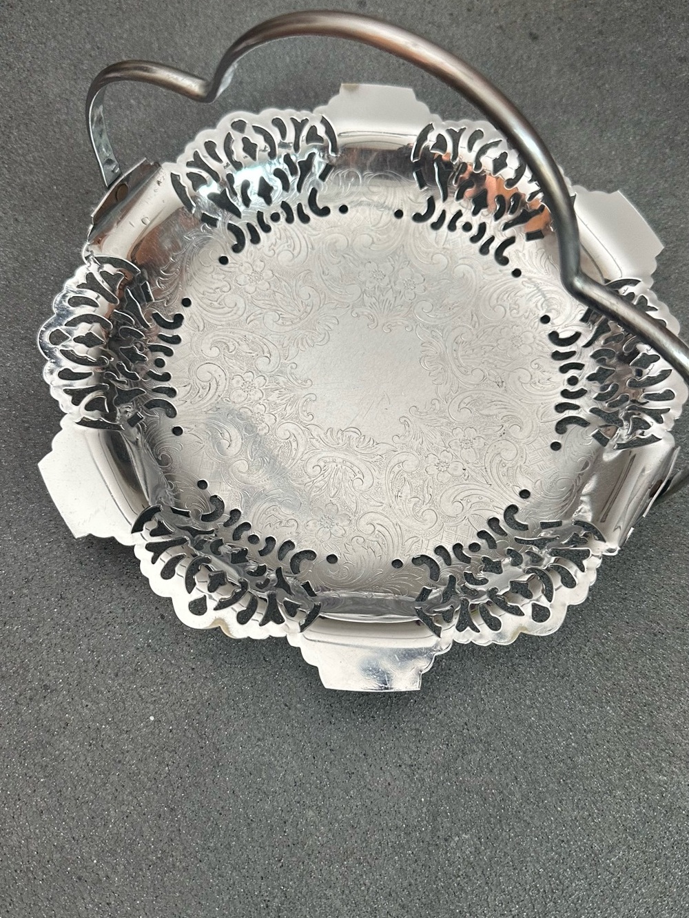 Classic Decorative Serving Tray - White/Silver